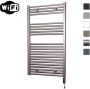 Sanicare Elektrische Radiator HWV Met Wifi 111 8x60 cm Inox Look 730W Met Thermostaat Zwart Rechtsonder - Thumbnail 1