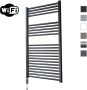 Sanicare Elektrische Radiator HWV Met Wifi 111 8x60 cm Mat Zwart 730W Met Thermostaat Chroom Linksonder - Thumbnail 1