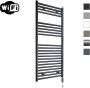 Sanicare Elektrische Radiator HWV Met Wifi 111 8x60 cm Mat Zwart 730W Met Thermostaat Chroom Rechtsonder - Thumbnail 1