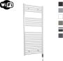 Sanicare Elektrische Radiator HWV Met Wifi 111 8x60 cm Wit 730W Met Thermostaat Chroom Rechtsonder - Thumbnail 1