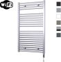 Sanicare Elektrische Radiator HWV Met Wifi 111 8x60 cm Zilver Grijs 730W Met Thermostaat Chroom Rechtsonder - Thumbnail 1