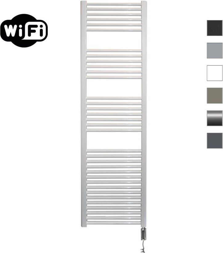 Sanicare Elektrische Radiator HWV Met Wifi 172x45 cm Wit 920W Met Thermostaat Chroom Rechtsonder