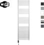 Sanicare Elektrische Radiator HWV Met Wifi 172x45 cm Wit 920W Met Thermostaat Zwart Linksonder - Thumbnail 1