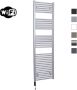 Sanicare Elektrische Radiator HWV Met Wifi 172x45 cm Zilver Grijs 920W Met Thermostaat Zwart Linksonder - Thumbnail 1