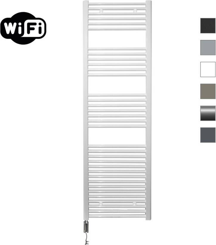 Sanicare Elektrische Radiator HWV Met Wifi 172x60 cm Wit 1127W Met Thermostaat Chroom Rechtsonder