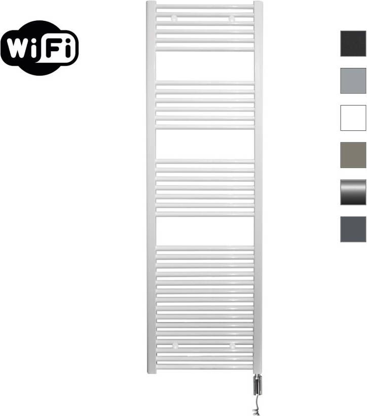 Sanicare Elektrische Radiator HWV Met Wifi 172x60 cm Wit 1127W Met Thermostaat Chroom Rechtsonder