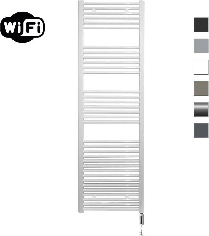 Sanicare Elektrische Radiator HWV Met Wifi 172x60 cm Wit 1127W Met Thermostaat Wit Rechtsonder