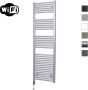 Sanicare Elektrische Radiator HWV Met Wifi 172x60 cm Zilver Grijs 1127W Met Thermostaat Chroom Linksonder - Thumbnail 1