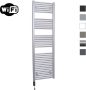 Sanicare Elektrische Radiator HWV Met Wifi 172x60 cm Zilver Grijs 1127W Met Thermostaat Zwart Linksonder - Thumbnail 1