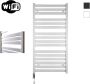 Sanicare HVW Moda electrische WifiRadiator 120x60cm mat wit met thermostaat chroom linksonder HLDWC 601200 W - Thumbnail 1