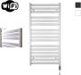 Sanicare HVW Moda electrische WifiRadiator 120x60cm mat wit met thermostaat chroom rechtsonder HRDWC 601200 W - Thumbnail 1