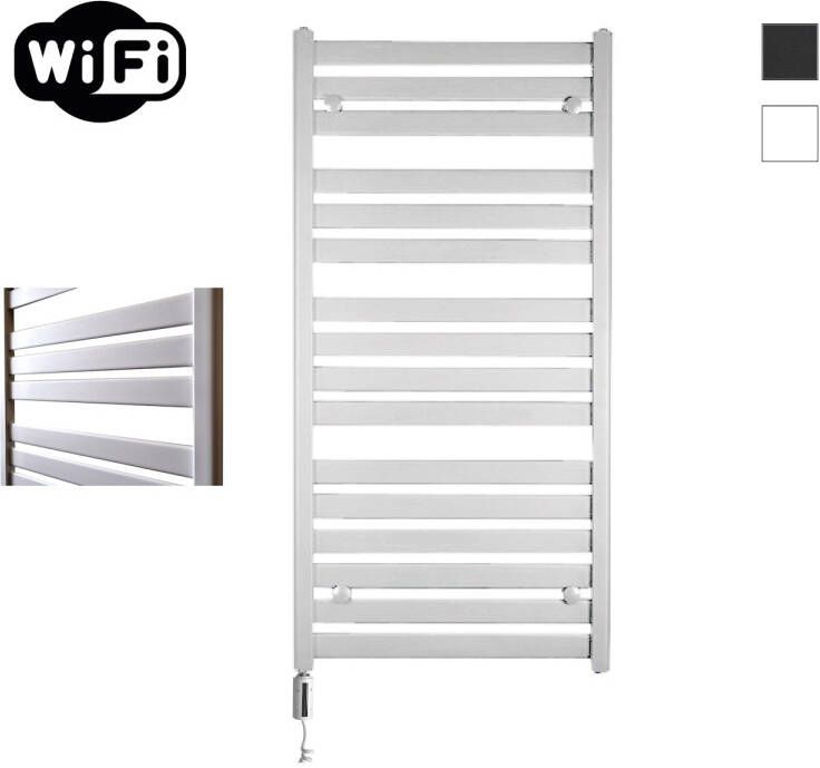 Sanicare HVW Moda electrische WifiRadiator 120x60cm mat wit met thermostaat wit linksonder HLDWW 601200 W