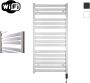 Sanicare HVW Moda electrische WifiRadiator 120x60cm mat wit met thermostaat zwart rechtsonder HRDWZ 601200 W - Thumbnail 1