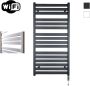 Sanicare HVW Moda electrische WifiRadiator 120x60cm mat zwart met thermostaat chroom rechtsonder HRDWC 601200 A - Thumbnail 1