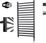 Sanicare Elektrische Radiator HWV Qubic Met Wifi 126 4x60 cm Mat Zwart 773W Met Thermostaat Zwart Rechtsonder - Thumbnail 1