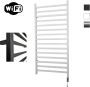 Sanicare Elektrische Radiator HWV Qubic Met Wifi 126 4x60 cm Wit 773W Met Thermostaat Chroom Rechtsonder - Thumbnail 1