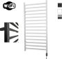 Sanicare Elektrische Radiator HWV Qubic Met Wifi 126 4x60 cm Wit 773W Met Thermostaat Zwart Rechtsonder - Thumbnail 1