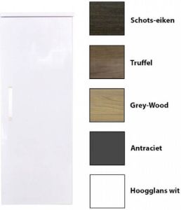 Sanicare Kolomkast Q1 Q12 Q17 Soft-Close Deur Chromen Greep 90x33 5x32 cm Grey-Wood