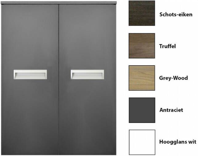 Sanicare Kolomkast Q2 Q3 Q8 2-Deurs Soft-Closing Alu Greep 90x67x32 cm Grey-Wood