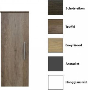 Sanicare Kolomkast Q4 Q15 1 Soft-Closing Deur 90x33 5x32 cm Grey-Wood