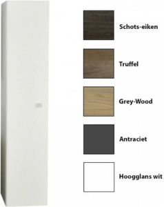 Sanicare Kolomkast Q5 1 Soft-Close Deur 160 cm Grey-Wood