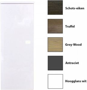 Sanicare Kolomkast Q5 1 Soft-Close Deur 90 cm Grey-Wood