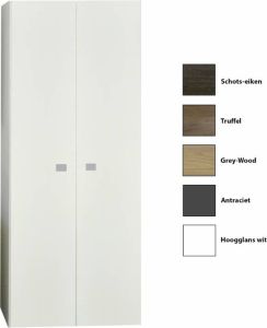 Sanicare Kolomkast Q5 2 Soft-Close Deuren 160 cm Grey-Wood