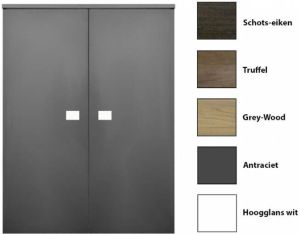 Sanicare Kolomkast Q5 2 Soft-Close Deuren 90 cm Grey-Wood
