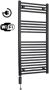 Sanicare electrische design radiator 111 8 x 60 cm. mat zwart met WiFi thermostaat chroom HRAWC601118 A - Thumbnail 1