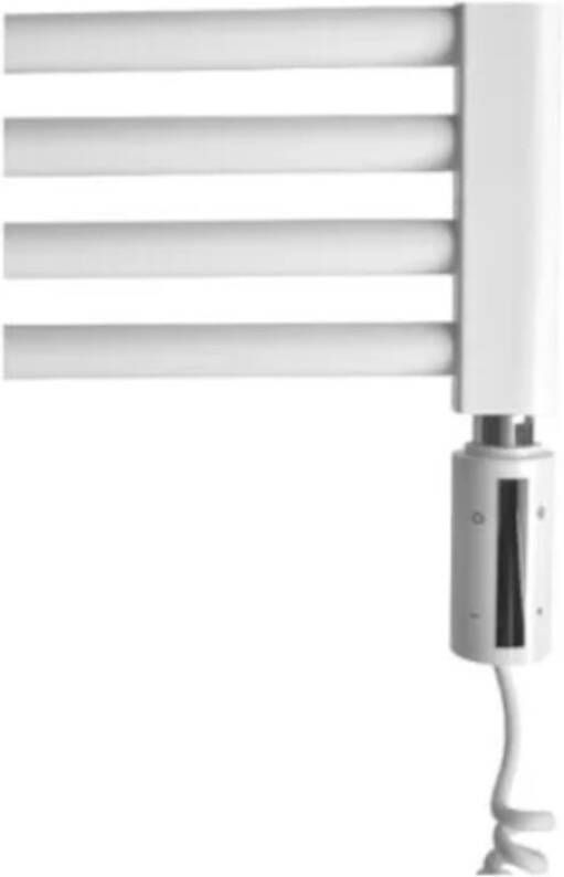 Sanicare electrische design radiator 111 8 x 60 cm. wit met WiFi thermostaat chroom HRAWC601118 W