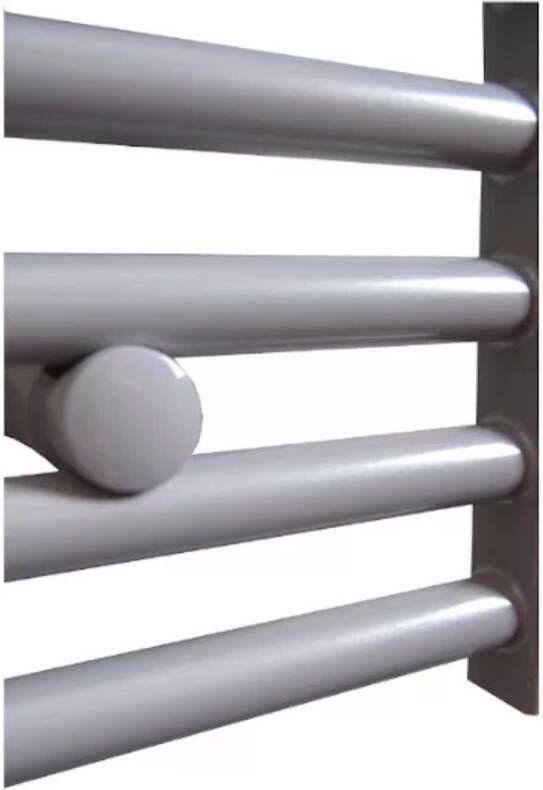 Sanicare electrische design radiator 111 8 x 60 cm. zilver grijs met WiFi thermostaat zwart HRAWZ601118 Z