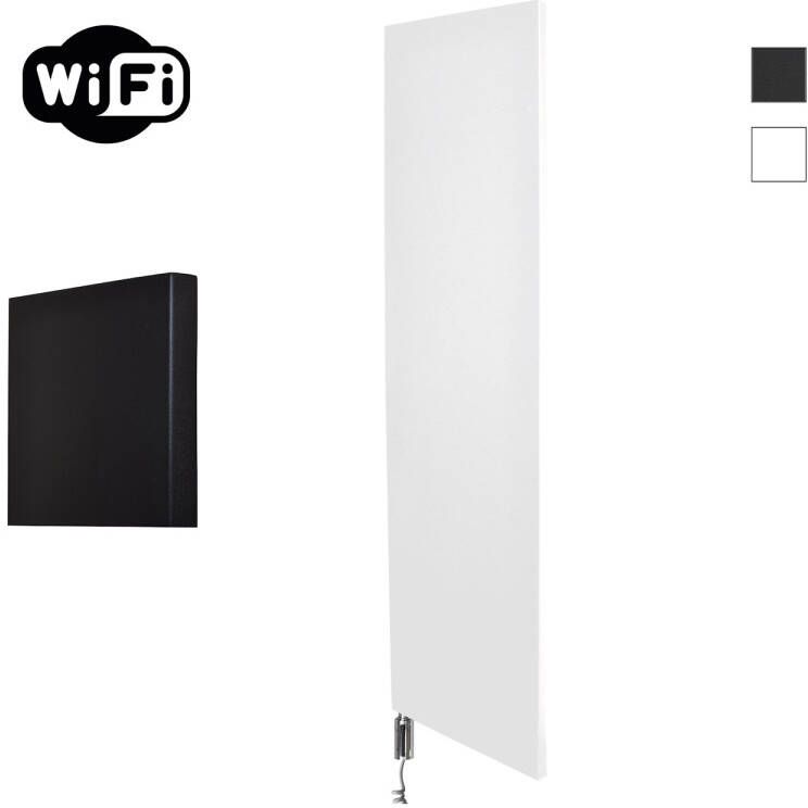 Sanicare Elektrische Design Radiator Denso 180x40cm Mat wit wifi thermostaat chroom (linksonder) HRLWC401800 W