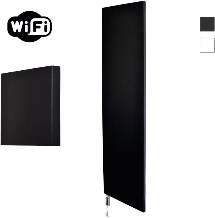 Sanicare Radiator Denso Met WiFi 180 x 40 cm Mat Zwart Met Thermostaat Wit Linksonder