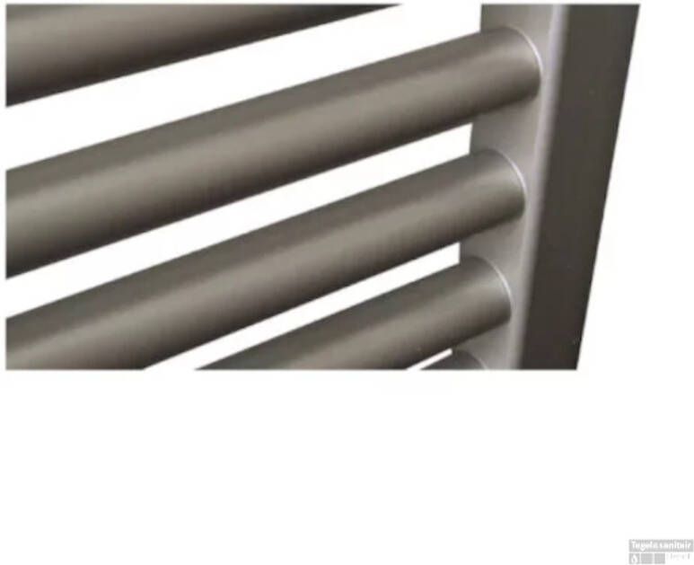 Sanicare electrische design radiator 111 8 x 45 cm. Inox-look met WiFi thermostaat zwart HRAWZ451118 I