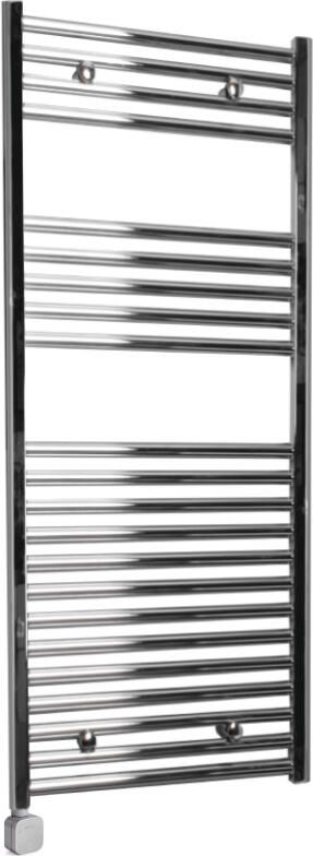 Sanicare Electrische Wifi Radiator HPW Carini 111 8x60 cm chroom Met Thermostaat Zilver Linksonder