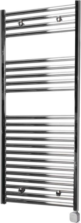 Sanicare Electrische Wifi Radiator HPW Carini 111 8x60 cm chroom Met Thermostaat Zilver Rechtsonder