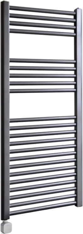 Sanicare Electrische Wifi Radiator HPW Carini 111 8x60 cm Gunmetal Met Thermostaat Zilver Linksonder