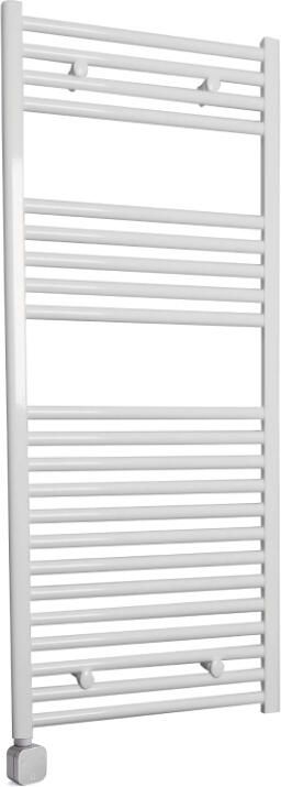 Sanicare Electrische Wifi Radiator HPW Carini 111 8x45 cm Wit Met Thermostaat Zilver Linksonder