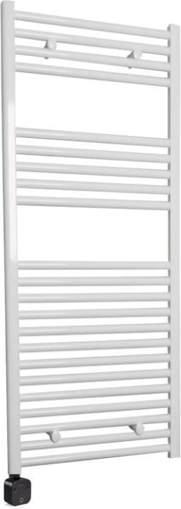Sanicare Electrische Wifi Radiator HPW Carini 111 8x60 cm Wit Met Thermostaat Zwart Linksonder