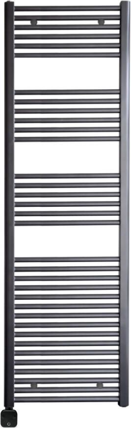 Sanicare Electrische Wifi Radiator HPW Carini 172x45 cm Gunmetal Met Thermostaat Zwart Linksonder