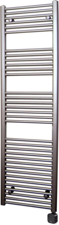 Sanicare Electrische Wifi Radiator HPW Carini 172x60 cm Inox-look Met Thermostaat Zwart Rechtsonder