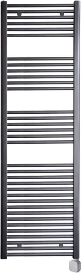 Sanicare Electrische Wifi Radiator HPW Carini 172x45 cm Gunmetal Met Thermostaat Zilver Rechtsonder