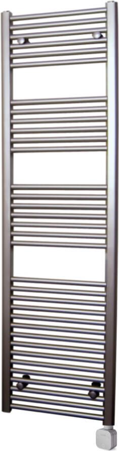 Sanicare Electrische Wifi Radiator HPW Carini 172x60 cm Inox-look Met Thermostaat Zilver Rechtsonder