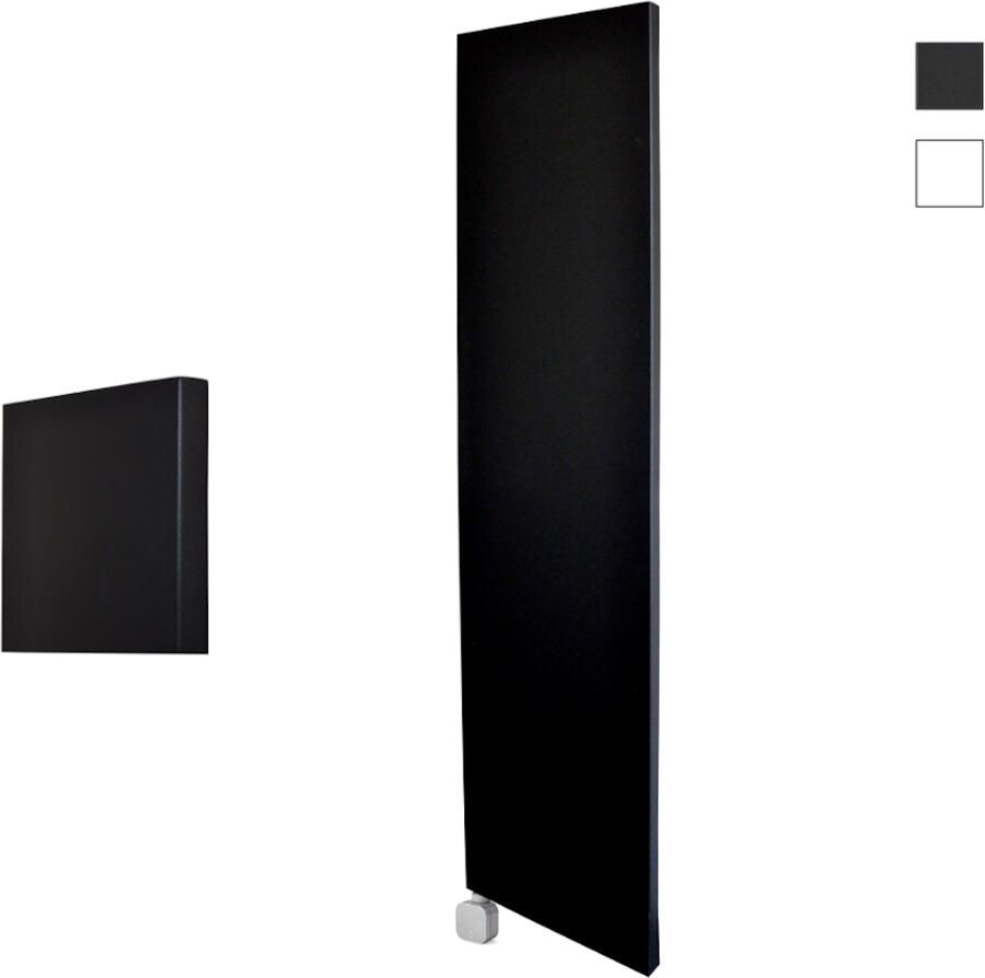 Sanicare Electrische Wifi Radiator HPW Carini Denso 180x40 cm Mat Zwart Met Thermostaat Zilver Linksonder
