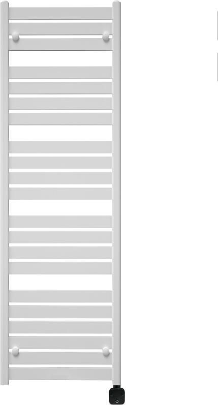 Sanicare Electrische Wifi Radiator HPW Carini Moda 160x60 cm Mat Wit Met Thermostaat Zwart Rechtsonder