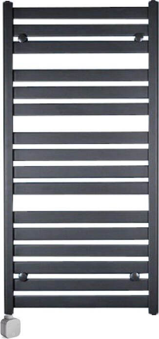 Sanicare Electrische Wifi Radiator HVP Carini Moda 120x60 cm Mat Zwart Met Thermostaat Zilver Linksonder