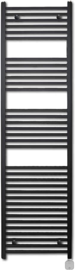 Sanicare Elektrische Radiator Lumara 170x50 cm 1026 Watt Mat Zwart Thermostaat Zilver Rechts