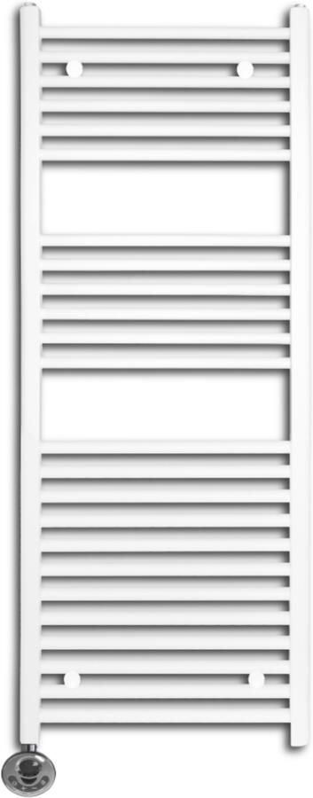 Sanicare Elektrische Radiator Lumara HV+ 120x50 cm 750 Watt Mat Wit Thermostaat Chroom Links