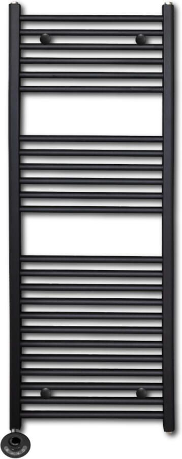 Sanicare Elektrische Radiator Lumara HV+ 120x50 cm 750 Watt Mat Zwart Thermostaat Zwart Links
