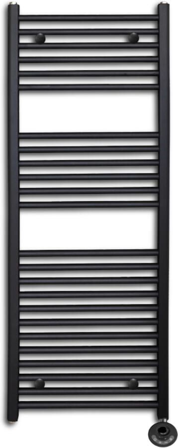 Sanicare Elektrische Radiator Lumara HV+ 120x50 cm 750 Watt Mat Zwart Thermostaat Zwart Rechts
